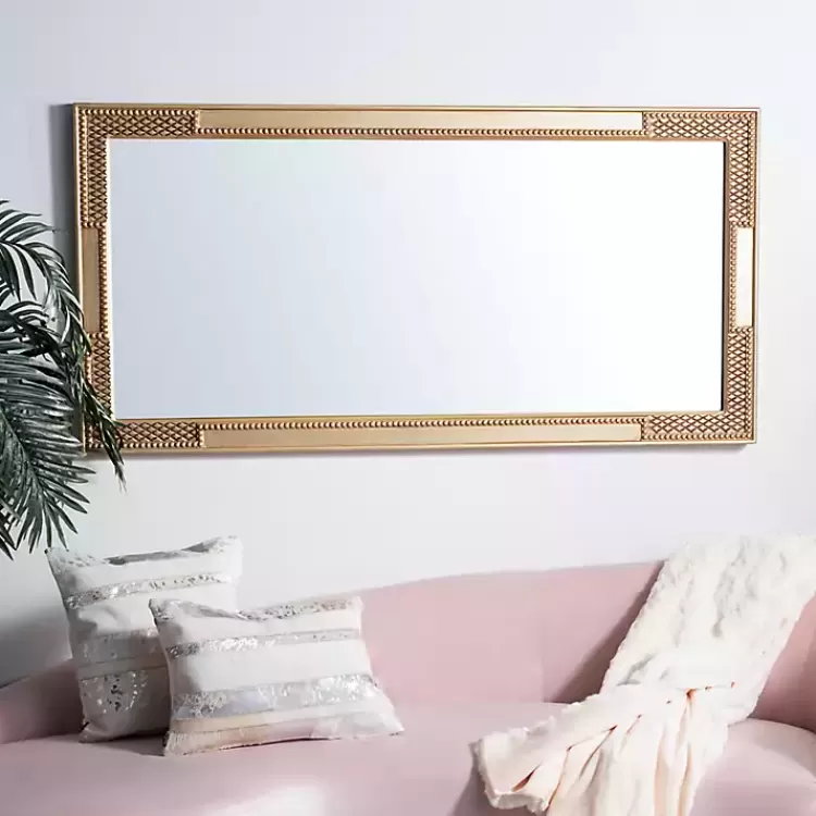 Golden Carved Textured Wall Mirror>Kirklands Home New