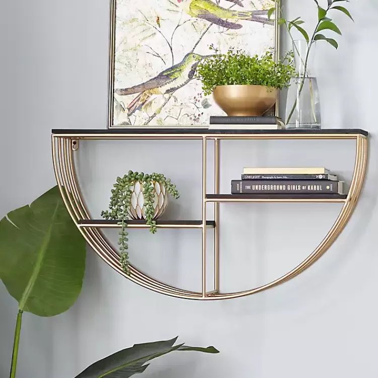 Golden Half Moon Wall Shelves>Kirklands Home Sale