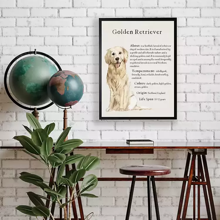 Golden Retriever Boxer Facts Framed Wall Plaque>Kirklands Home Outlet