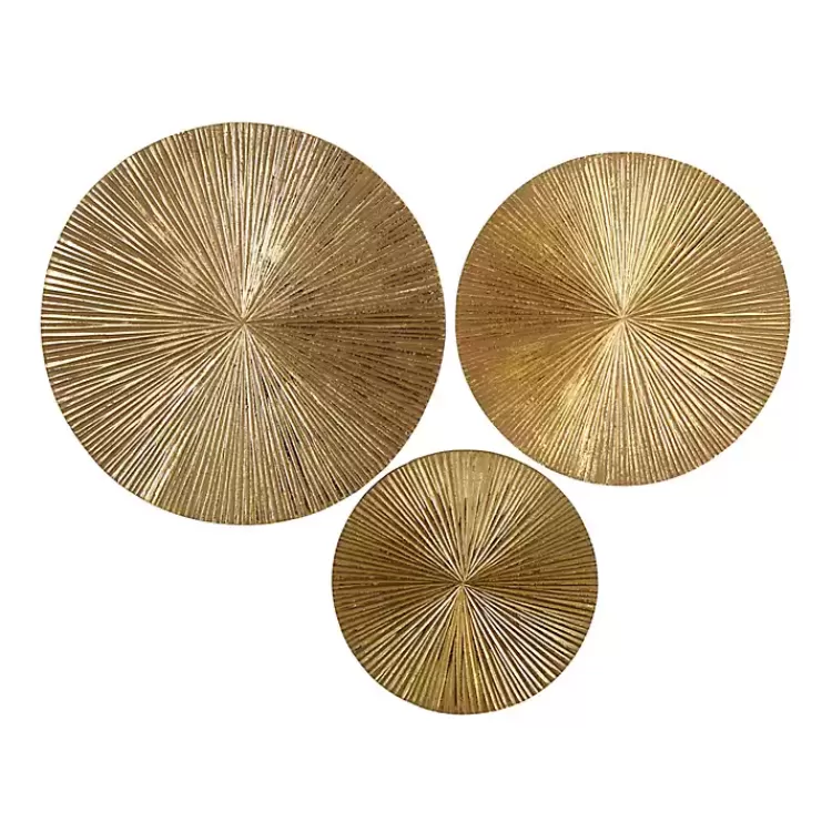 en Ribbed Sunburst Wall Plates, Set of 3>Kirklands Home Sale