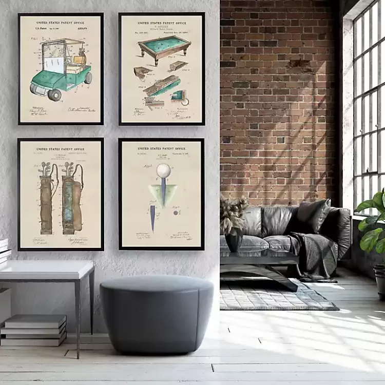 Golf Cart Patent Framed Art Print>Kirklands Home Outlet