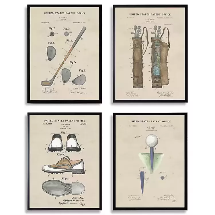 Golf Patents Framed Art Prints, Set of 4>Kirklands Home Sale