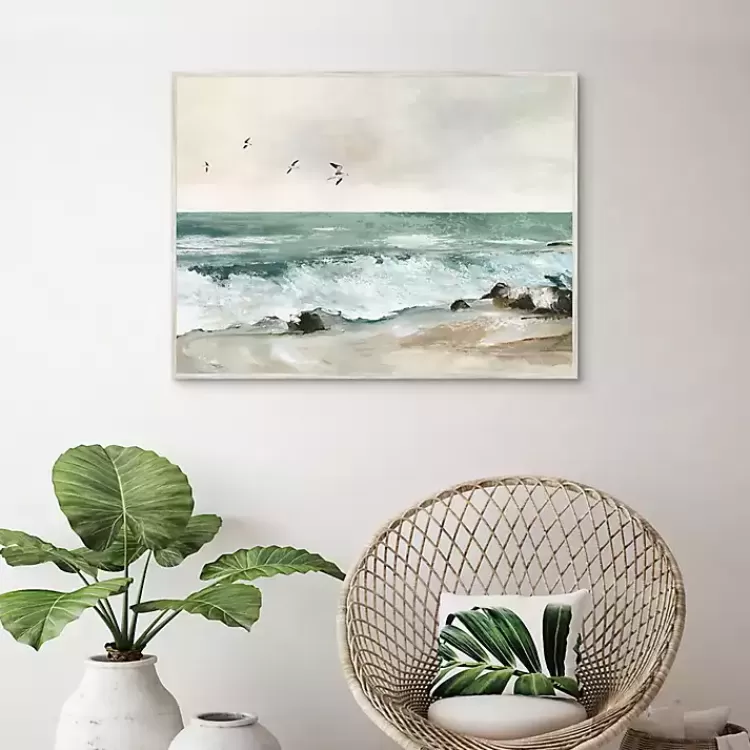 graceful_sea_framed_canvas_art_print_2.webp Graceful Sea Framed Canvas Art Print>Kirklands Home Online