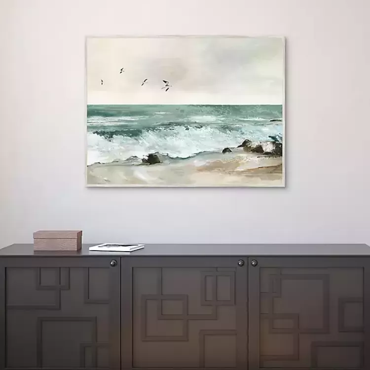 graceful_sea_framed_canvas_art_print_3.webp Graceful Sea Framed Canvas Art Print>Kirklands Home Online