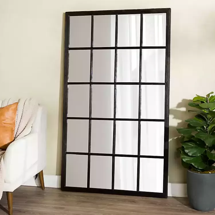 grande_black_window_pane_leaner_mirror_4.webp Grande Black Window Pane Leaner Mirror>Kirklands Home Fashion