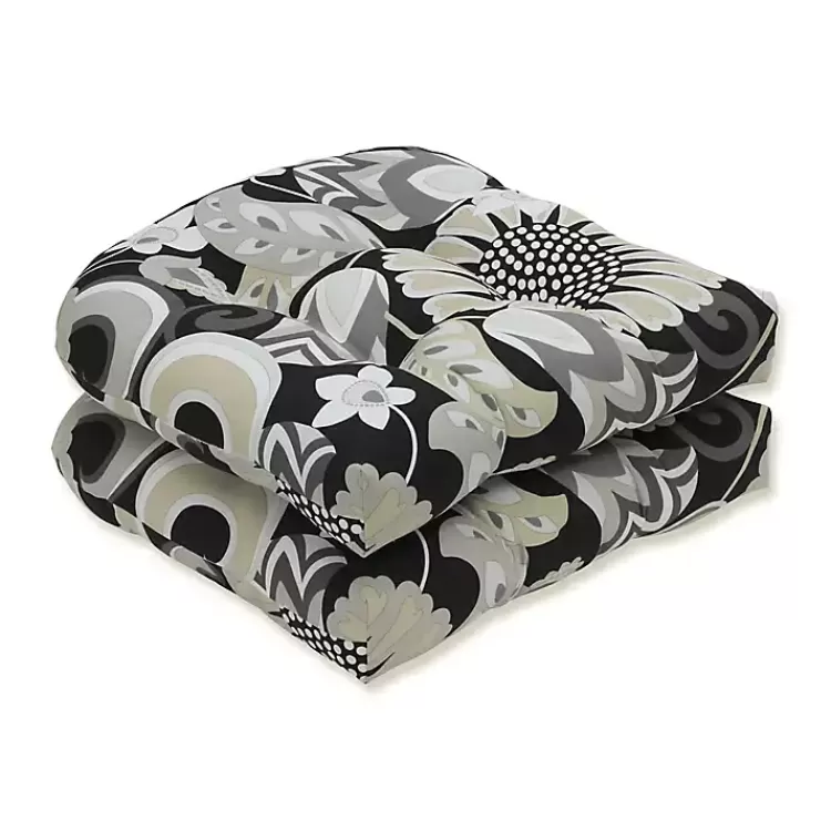 Graphite Floral Outdoor Seat Cushions, Set of 2>Kirklands Home Shop