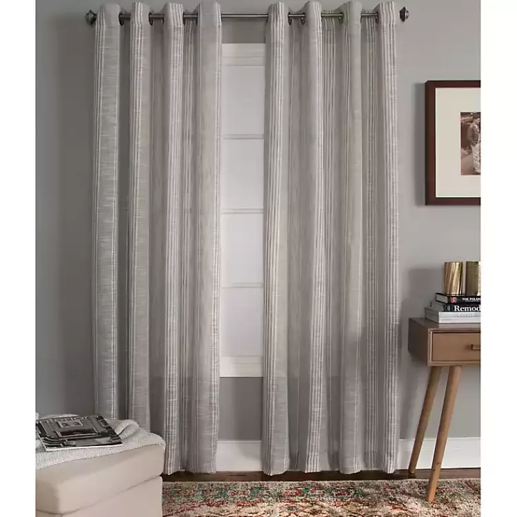 Graphite Stripe Single Curtain Panel, 84 in.>Kirklands Home New