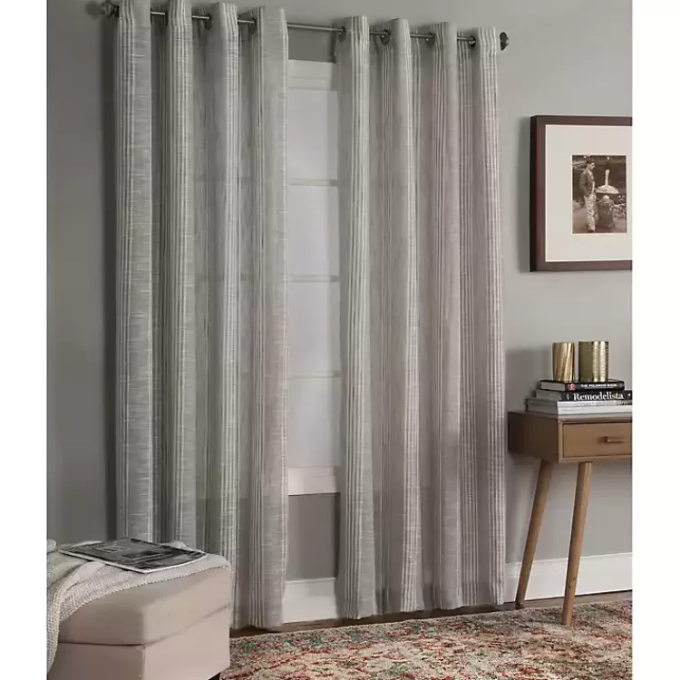 graphite_stripe_single_curtain_panel__in_2.webp Graphite Stripe Single Curtain Panel, 84 in.>Kirklands Home New