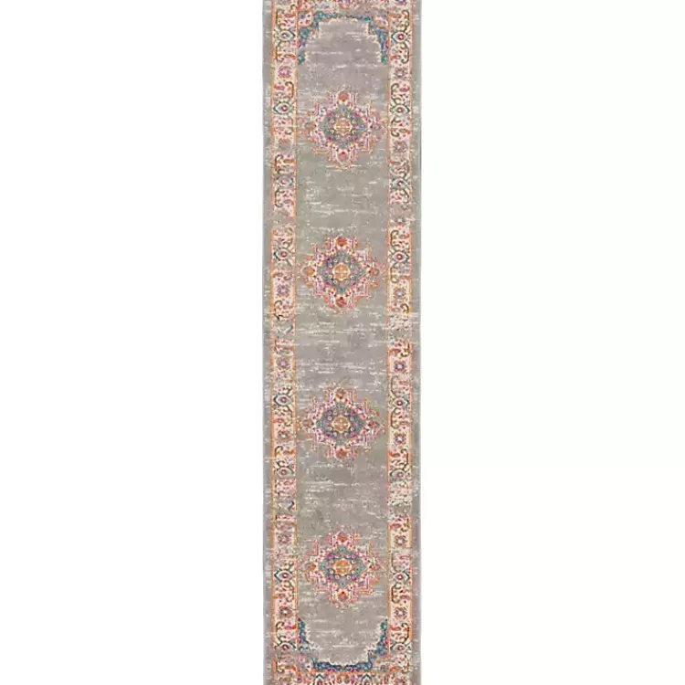 Gray & Pink Central Motif Botanical Runner>Kirklands Home Discount