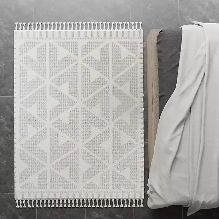 & White Geometric Shag Area Rug, 8x10>Kirklands Home Shop