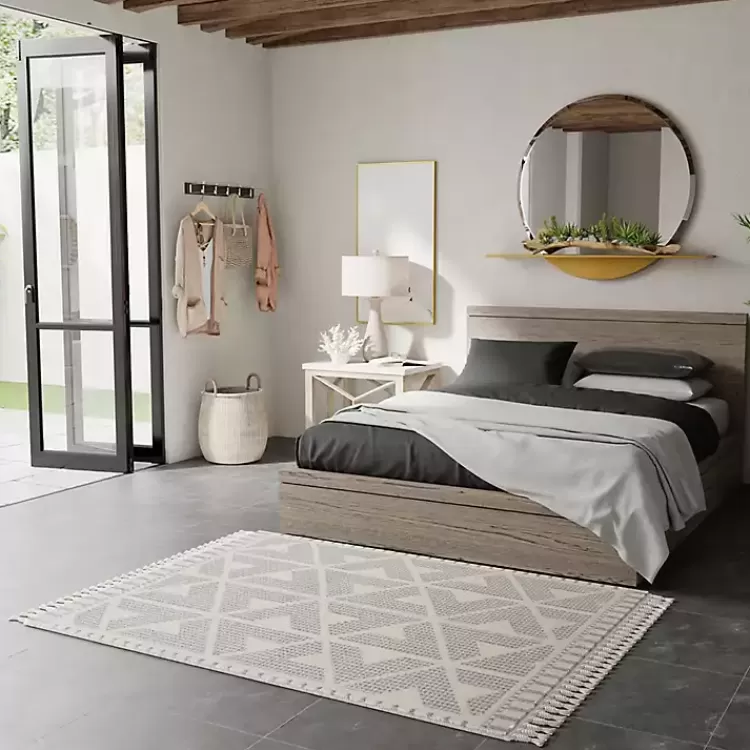& White Geometric Shag Area Rug, 8x10>Kirklands Home Shop