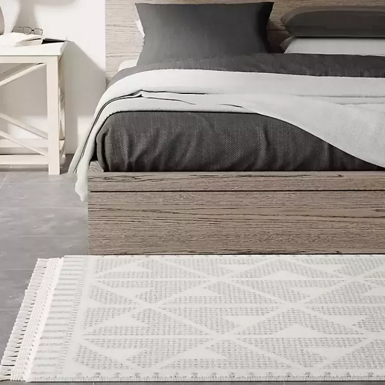 gray__white_geometric_shag_area_rug_x_3.webp & White Geometric Shag Area Rug, 8x10>Kirklands Home Shop