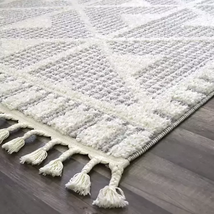 gray__white_geometric_shag_area_rug_x_4.webp & White Geometric Shag Area Rug, 8x10>Kirklands Home Shop