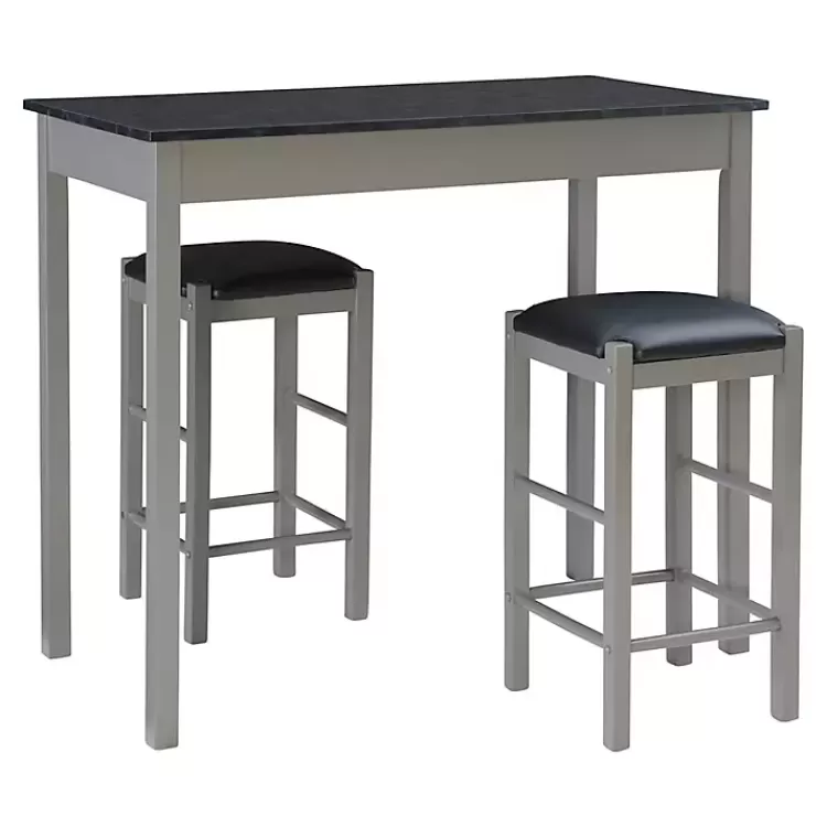 Gray and Black 3-pc. Stool and Table Set>Kirklands Home Fashion
