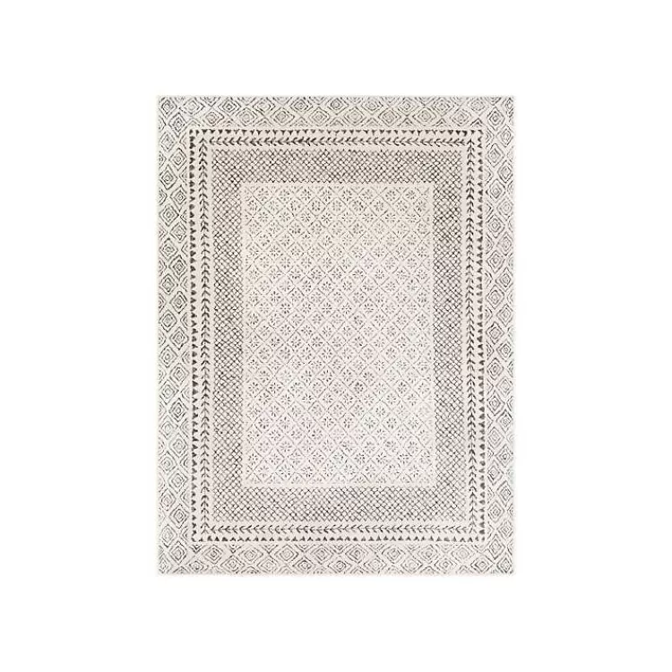 Gray and Cream Border Harrah Area Rug, 7x10>Kirklands Home Cheap