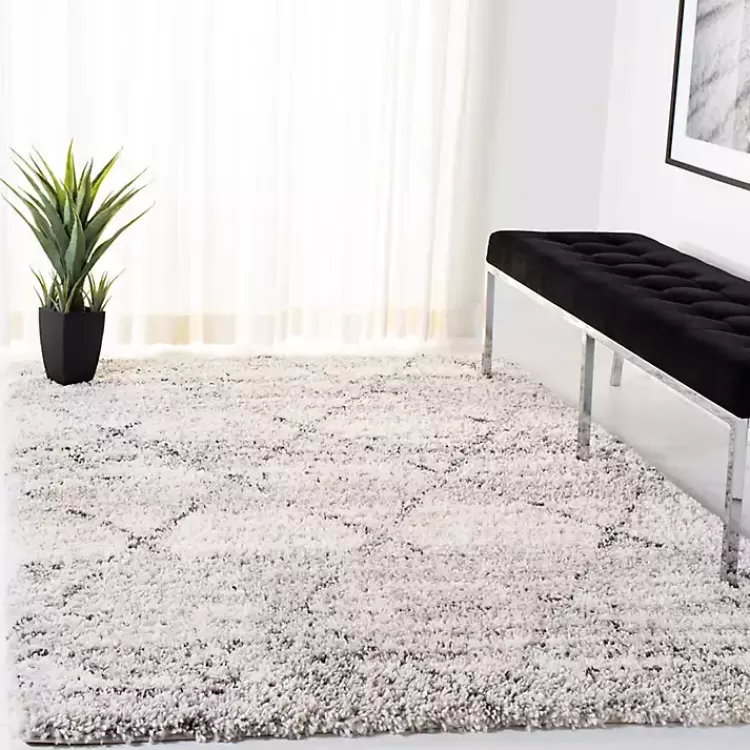 Gray and Ivory Fontana Shag Area Rug, 8x10>Kirklands Home Cheap