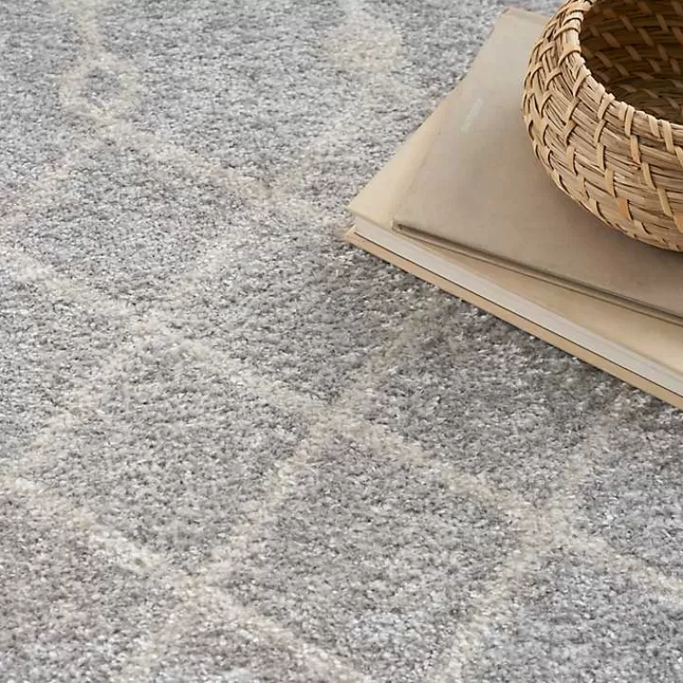 Gray and Ivory Moroccan Trellis Area Rug, 9x12>Kirklands Home Best Sale