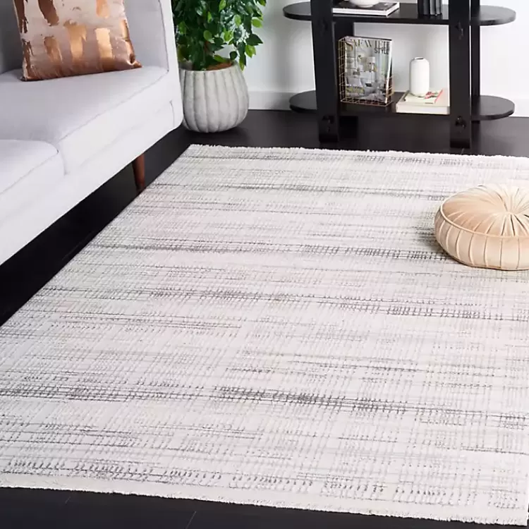 Gray and Ivory Whisper Striated Area Rug, 5x7>Kirklands Home Cheap