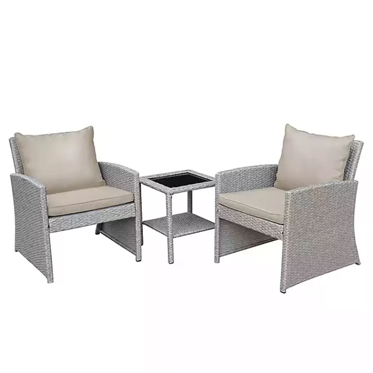 Gray and 3-pc. Wicker Chat Set>Kirklands Home Shop