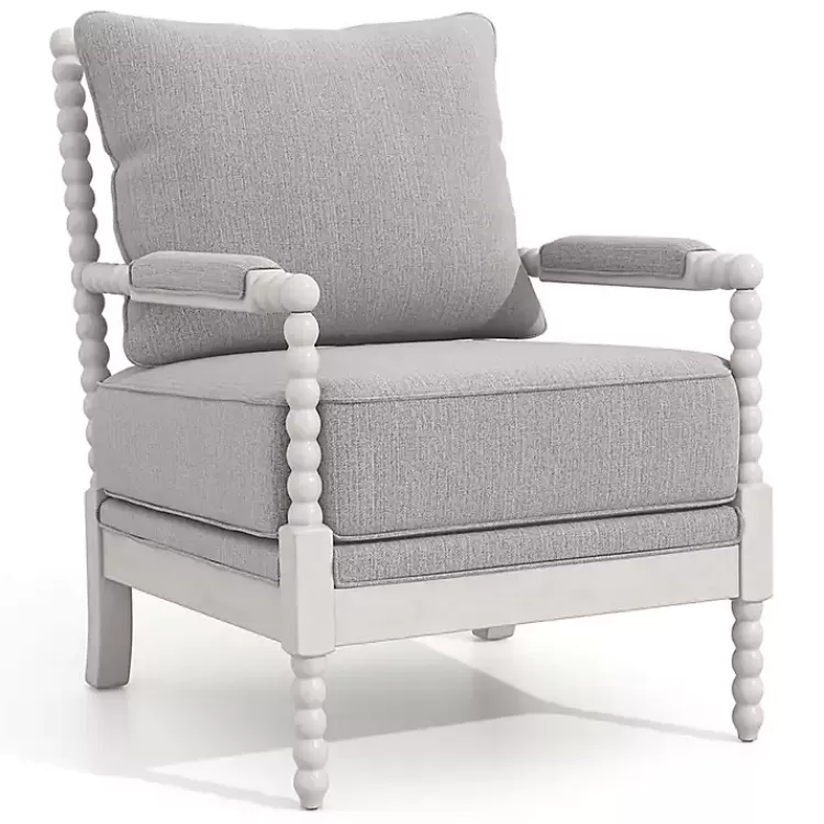 and White Beaded Frame Accent Chair>Kirklands Home Fashion