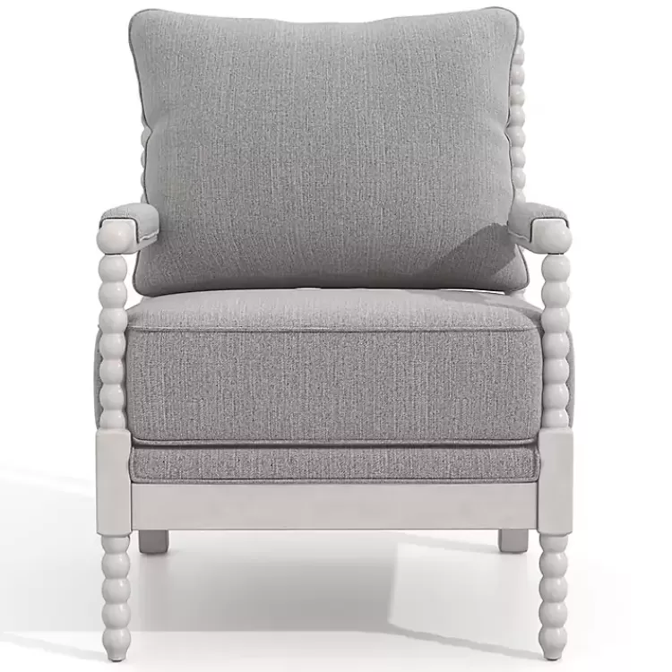 and White Beaded Frame Accent Chair>Kirklands Home Fashion