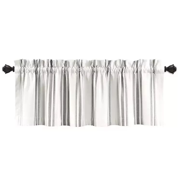 Gray and White Farmhouse Stripe Valance>Kirklands Home Sale