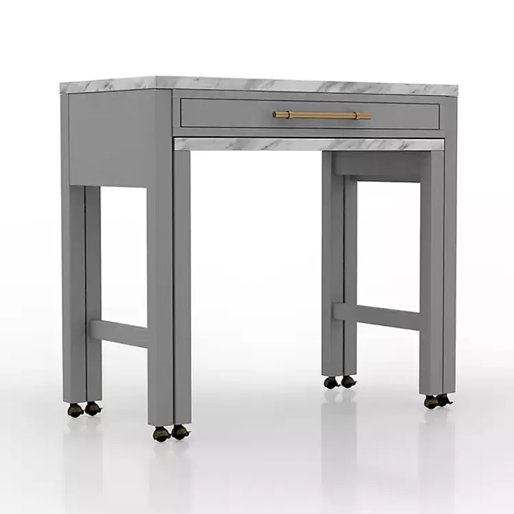Gray and White Faux Marble Nested Counter Table>Kirklands Home Cheap