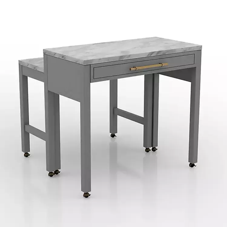 Gray and White Faux Marble Nested Counter Table>Kirklands Home Cheap