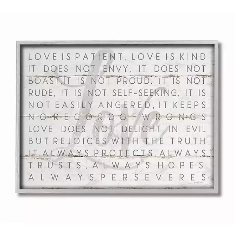 Gray and White Love Is Patient Framed Art Print>Kirklands Home New