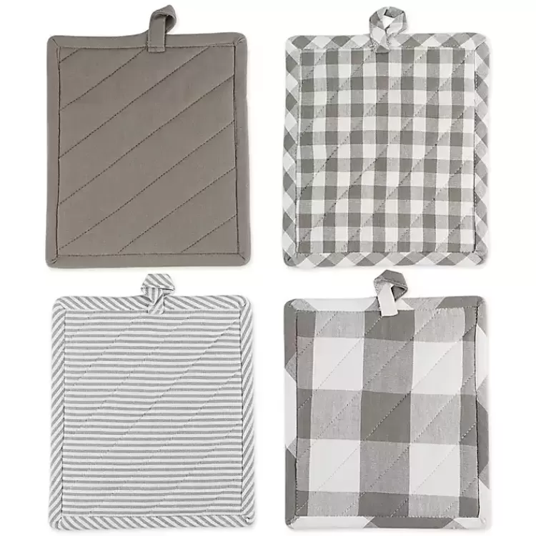 and White Multiprint 4-pc. Pot Holder Set>Kirklands Home Flash Sale