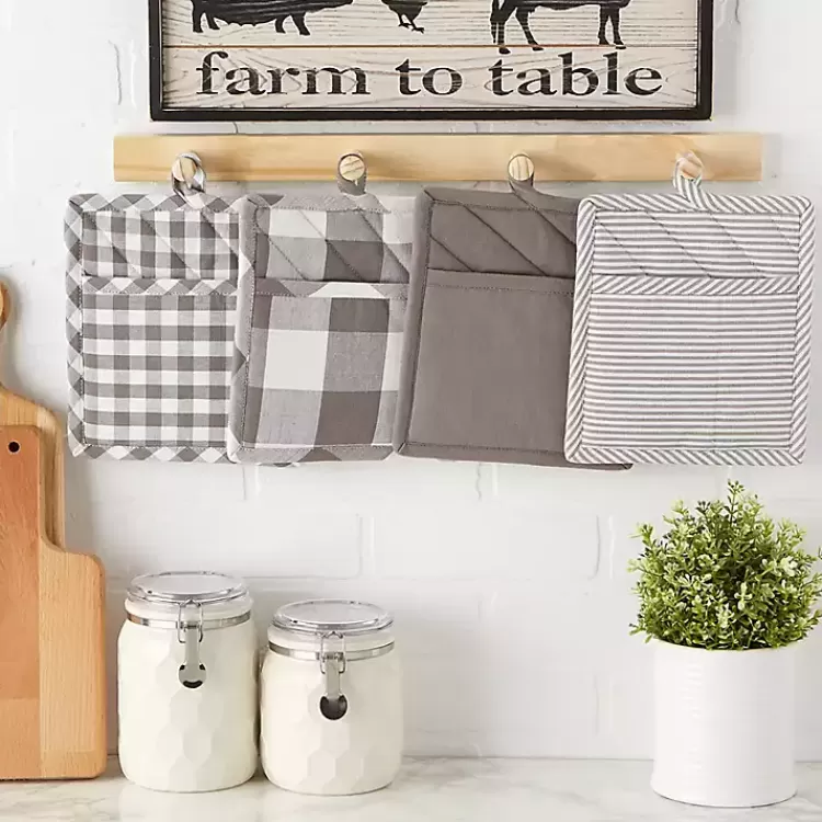 gray_and_white_multiprint_pc_pot_holder_set_7.webp and White Multiprint 4-pc. Pot Holder Set>Kirklands Home Flash Sale