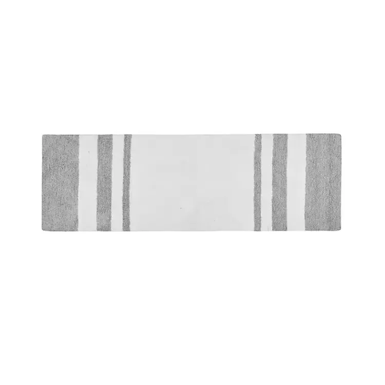 Gray and White Reversible Bath Runner>Kirklands Home Clearance