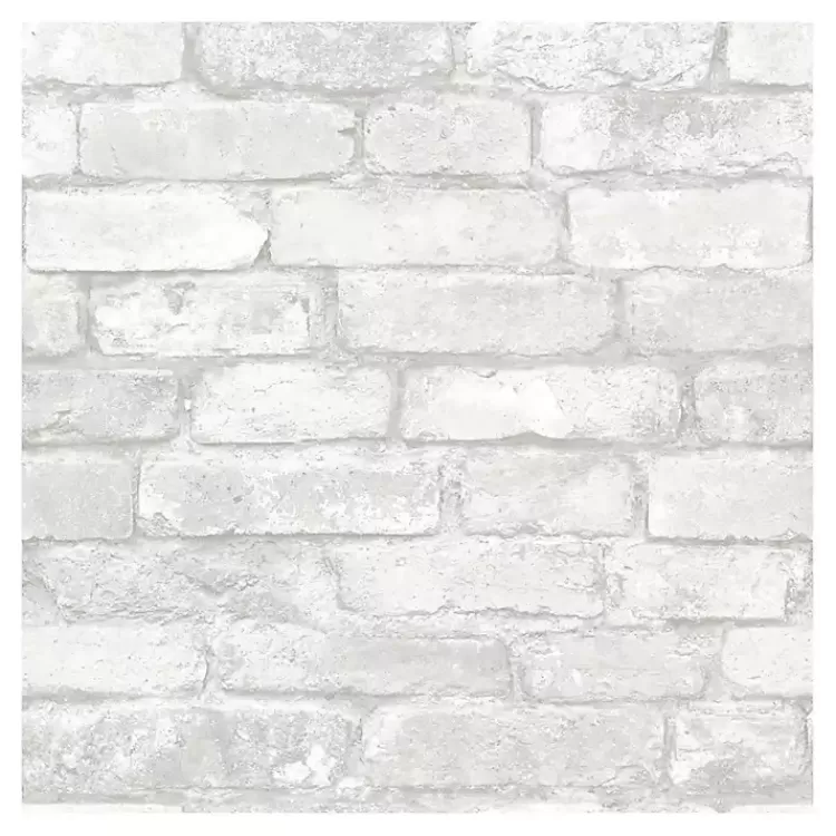 Gray and White Rustic Brick Peel & Stick Wallpaper>Kirklands Home Best Sale