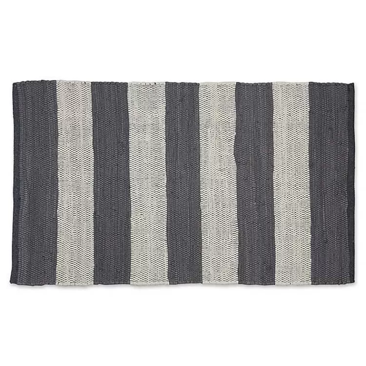 and White Stripe Cotton Accent Rug, 2x3>Kirklands Home Shop