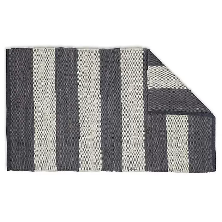 and White Stripe Cotton Accent Rug, 2x3>Kirklands Home Shop