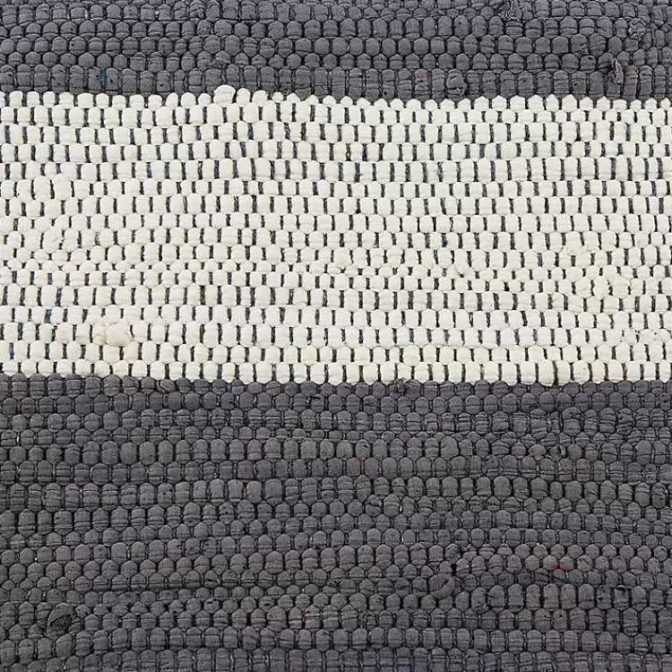 gray_and_white_stripe_cotton_accent_rug_x_2.webp and White Stripe Cotton Accent Rug, 2x3>Kirklands Home Shop