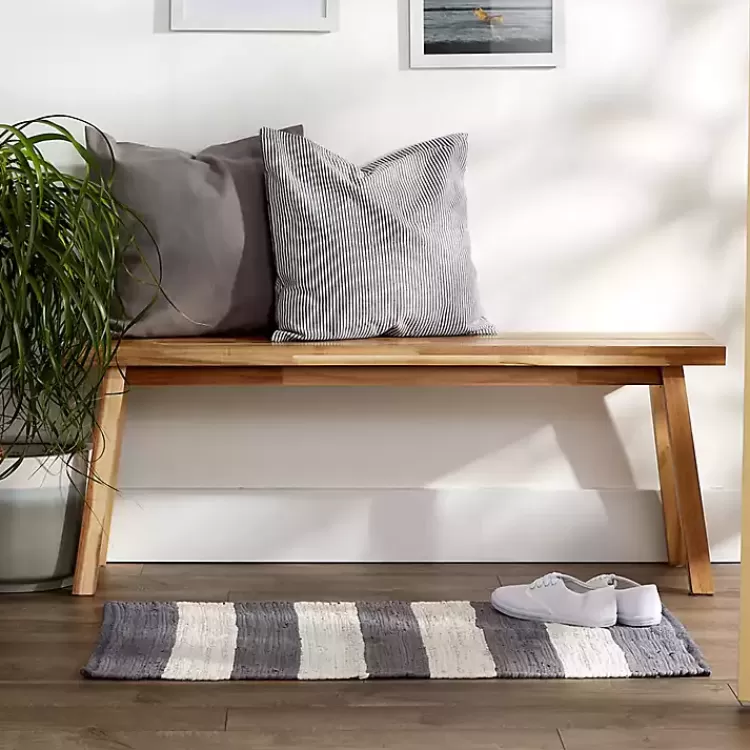 gray_and_white_stripe_cotton_accent_rug_x_3.webp and White Stripe Cotton Accent Rug, 2x3>Kirklands Home Shop