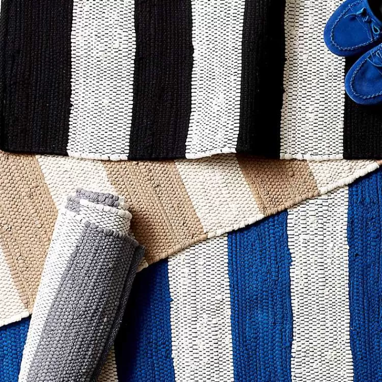 gray_and_white_stripe_cotton_accent_rug_x_5.webp and White Stripe Cotton Accent Rug, 2x3>Kirklands Home Shop
