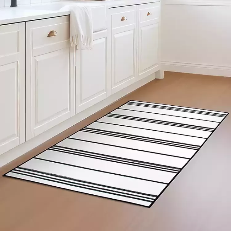 Gray and White Stripe Washable Area Rug, 3x5>Kirklands Home Store