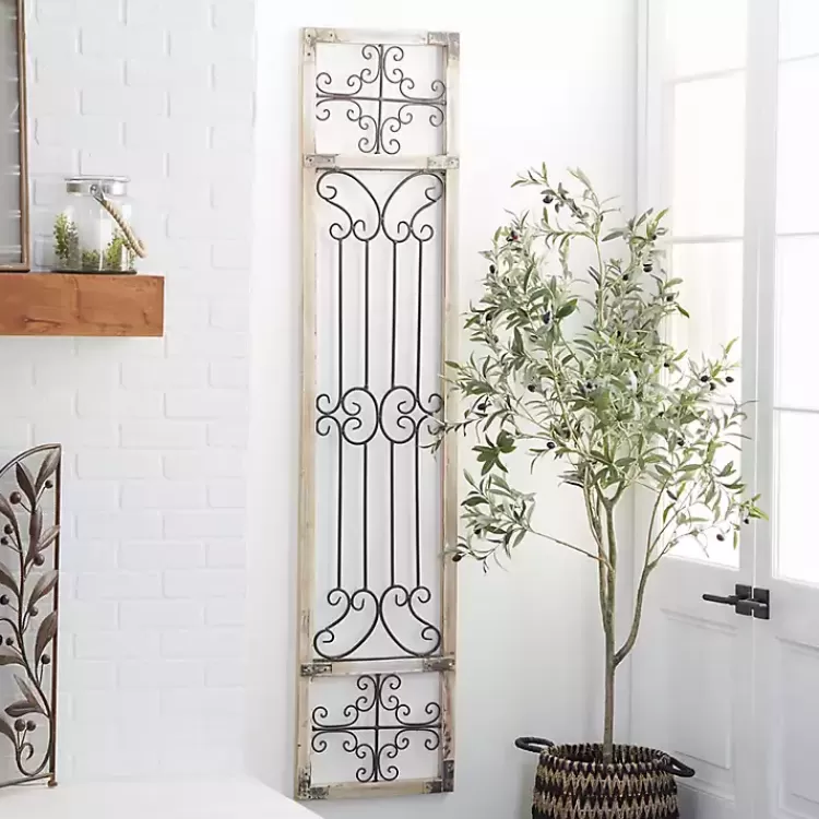 Gray Angelic Scrollwork Panel Wall Plaque>Kirklands Home Flash Sale