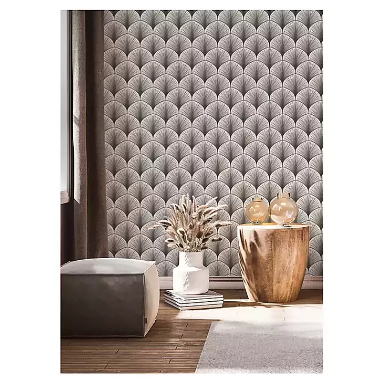 Gray Art Deco Fans Peel & Stick Wallpaper>Kirklands Home Flash Sale
