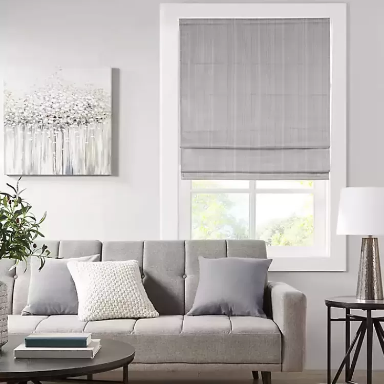Basketweave Cordless Roman Shade, 33 in.>Kirklands Home Online