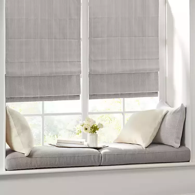 gray_basketweave_cordless_roman_shade__in_3.webp Basketweave Cordless Roman Shade, 35 in.>Kirklands Home Fashion