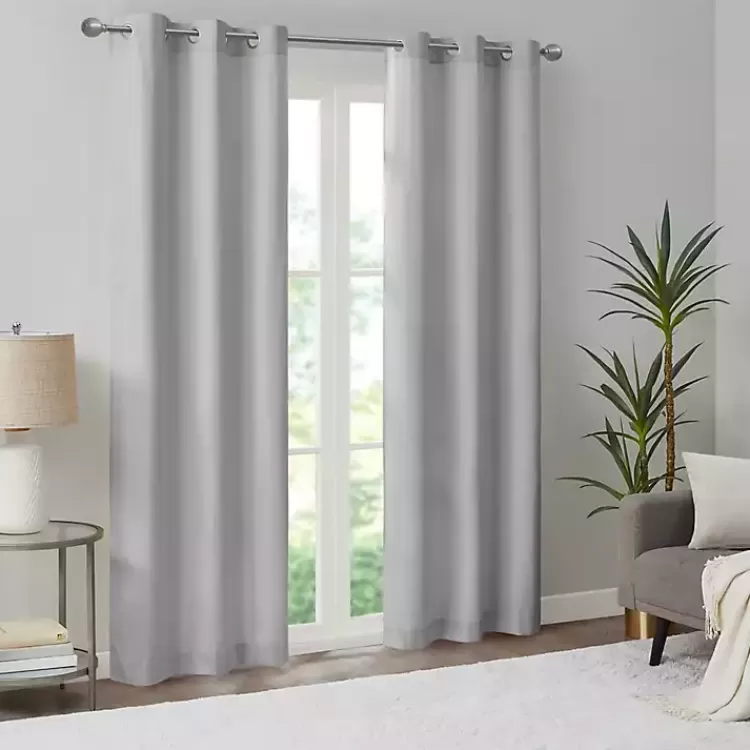 gray_basketweave_curtain_panel_set__in_2.webp Basketweave Curtain Panel Set, 84 in>Kirklands Home Online