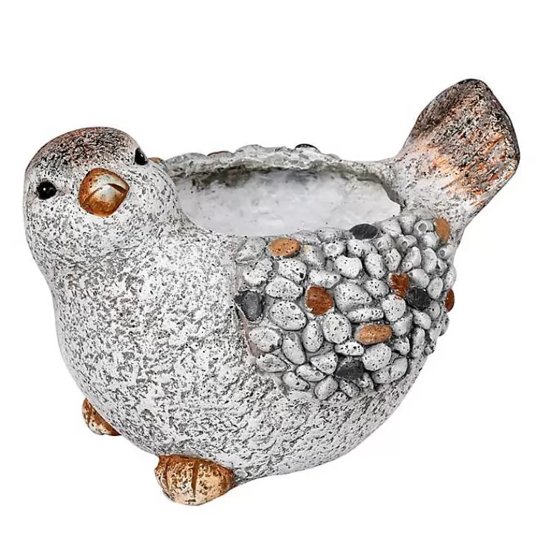 Gray Bird Planter with Pebble Accents>Kirklands Home Best Sale