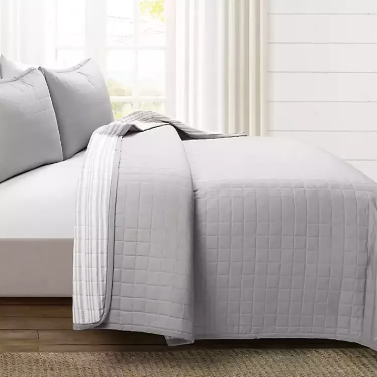 Box Stitch Cotton Full/Queen 3-pc. Quilt Set>Kirklands Home Online