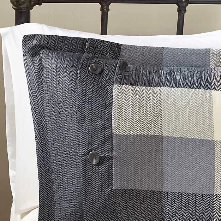 gray_buffalo_herringbone_queen_pc_comforter_set_3.webp Gray Buffalo Herringbone Queen 7-pc. Comforter Set>Kirklands Home New