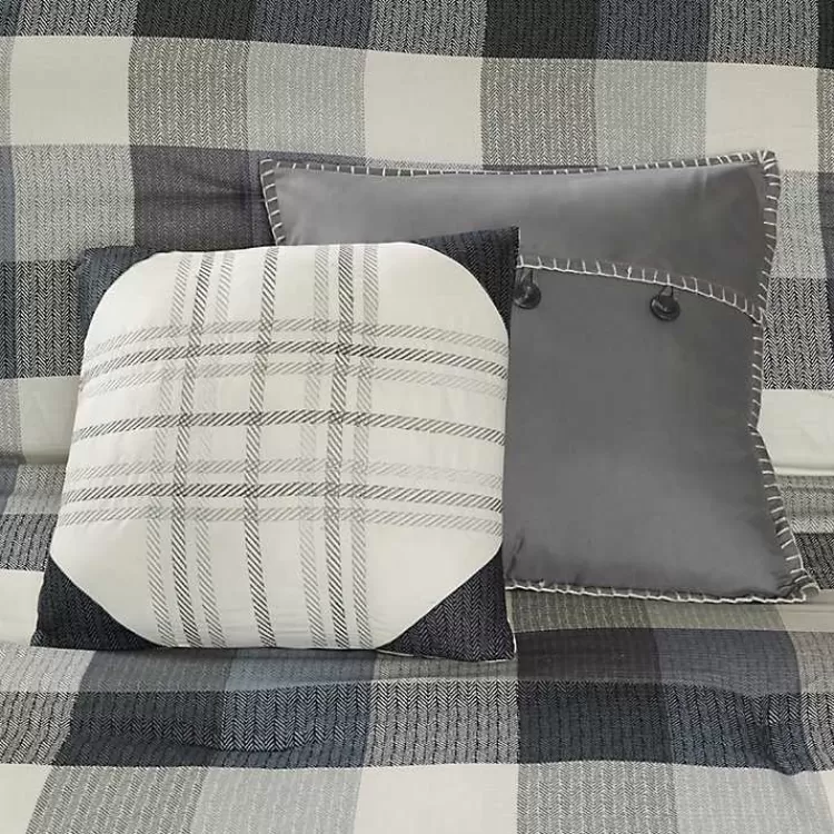 gray_buffalo_herringbone_queen_pc_comforter_set_6.webp Gray Buffalo Herringbone Queen 7-pc. Comforter Set>Kirklands Home New