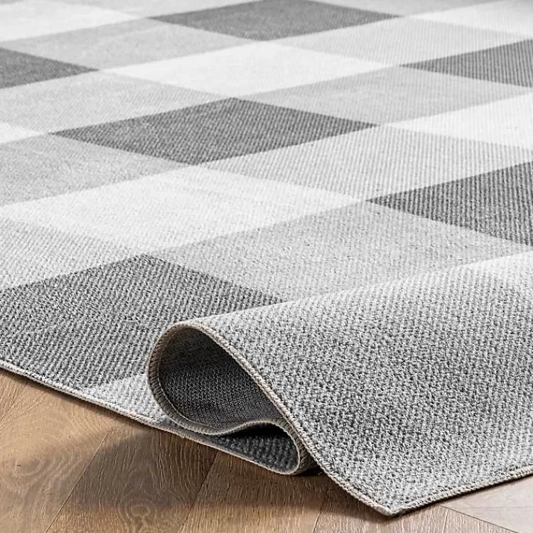 gray_buffalo_plaid_washable_area_rug_x_5.webp Gray Buffalo Plaid Washable Area Rug, 4x6>Kirklands Home Outlet