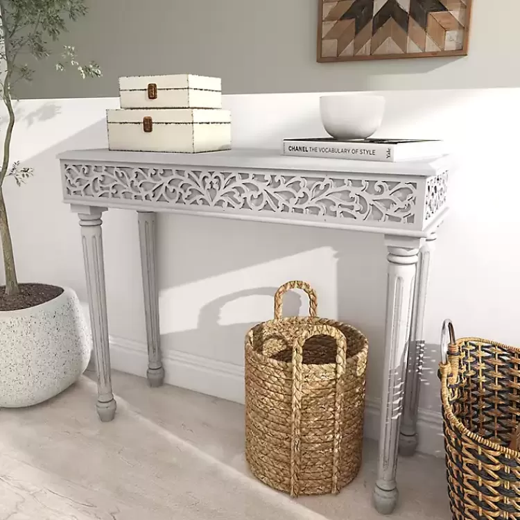 gray_carved_wood_console_table_6.webp Carved Wood Console Table>Kirklands Home Cheap